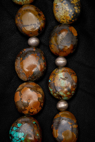DEEP BROWN-OCHRE TURQUOISE NECKLACE